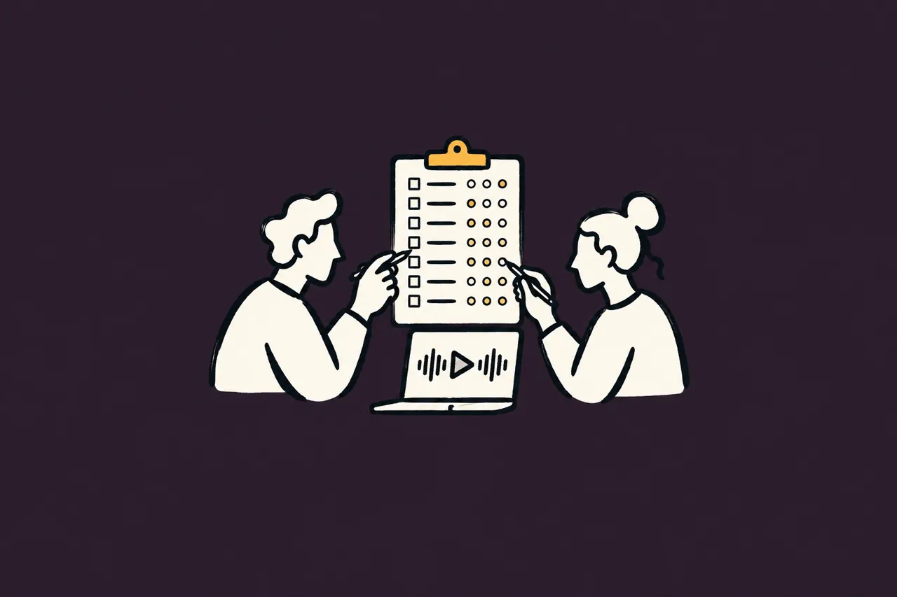 Quais critérios usar para avaliar a qualidade da conversa de apresentação de orçamento da equipe?